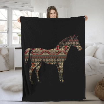 Discover Native American Geometric Horse 7 Fleece Blankets