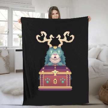 Discover Jackalope King Fantasy Illustration Geeky Gaming Fleece Blankets