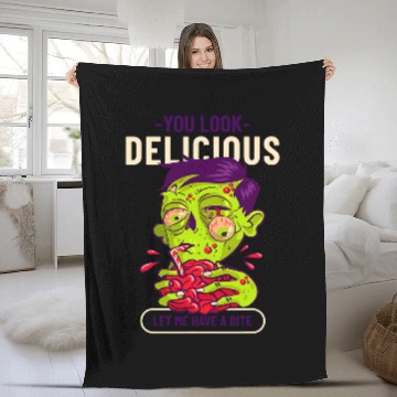 Discover Scary Meal Costume Zombie Zip Fleece Blankets