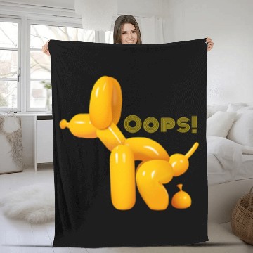 Discover Oops Pop Art Balloon Dog Pooping Fleece Blankets