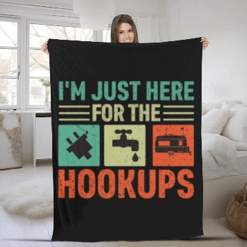 Discover Im Just Here For The Hookups Funny Camp RV Camper Camping 13 Baseball Tees Fleece Blankets