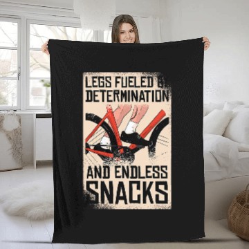 Discover Legs Fueled By Determination And Endless Snacks Cyclist Fleece Blankets