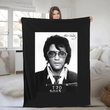 Discover Elvis Presley Mugshot Fleece Blankets 2629