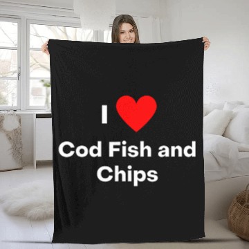 Discover I Love Cod Fish and Chips Fleece Blankets