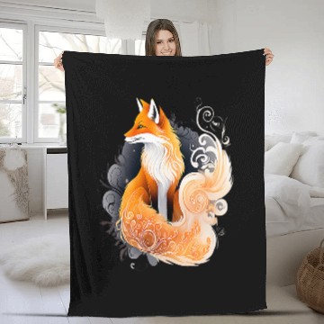 Discover Intricately Detailed Fantasy Red Fox Art Baseball Tees Fleece Blankets