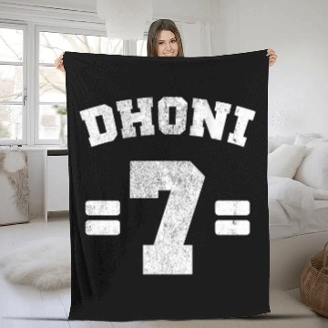 Discover Indian Cricketer Dhoni 7 Back Print Only Cricket Lover Fan Baseball Tees Fleece Blankets