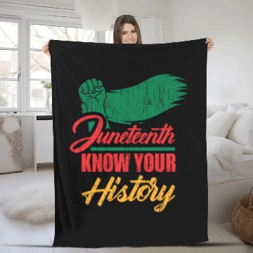 Discover Juneteenth know your history Fleece Blankets