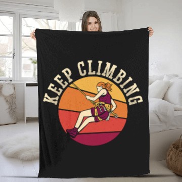 Discover Keep Climbing Loves Climber Mountain Boulder Rock Climbing Baseball Tees Fleece Blankets