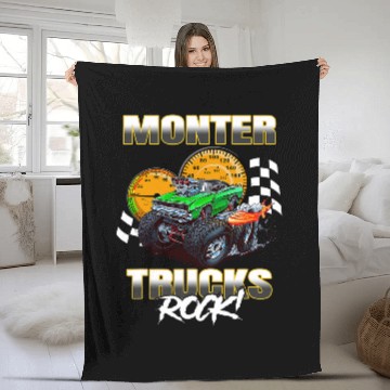 Discover Monster Trucks Rock Fleece Blankets