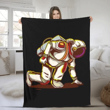Discover Starting Astronaut I Running Runner Sprinter Sci Fi Space Fleece Blankets