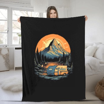 Discover Teardrop Trailer RV Camping Camper Tiny House Mountain 2 Baseball Tees Fleece Blankets