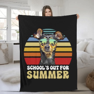 Discover Schools Out for Summer Miniature Pinscher Dog Teacher Baseball Tees Fleece Blankets