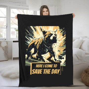 Discover Pitbull Pit bull comics style Fleece Blankets