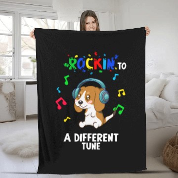 Discover Rockin to a Different Tune Autism Warrior 23 Fleece Blankets