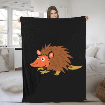 Discover Smileteesanima Funny Hedgehog Primitive Art Fleece Blankets