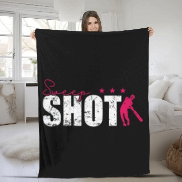 Discover Sweep Shot Cricket Fleece Blankets