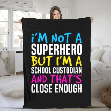 Discover School Custodian Superhero Janitor 22 Fleece Blankets