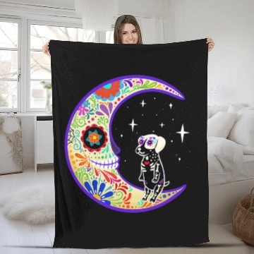 Discover German shorthaired pointer Dia de Los Muertos Fleece Blankets