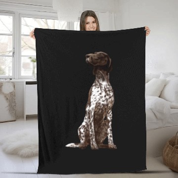 Discover Sitting Dog German Shorthaired Pointer Fleece Blankets