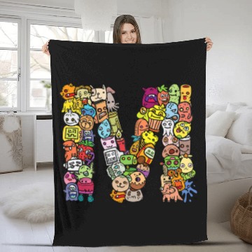 Discover Letter M Monsters Alphabet Name Initial Cute Monogrammed Baseball Tees Fleece Blankets