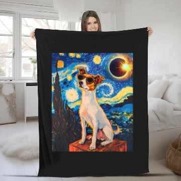 Discover Total Solar Eclipse Toy Fox Terrier Dog Baseball Tees Fleece Blankets