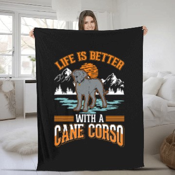 Discover Life is better with a Cane Corso Italian Mastiff Cane Corso Fleece Blankets