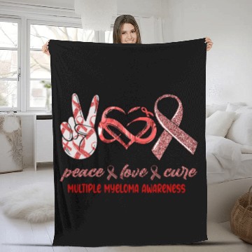 Discover Peace Love Cure Multiple Myeloma Awareness 1 Fleece Blankets