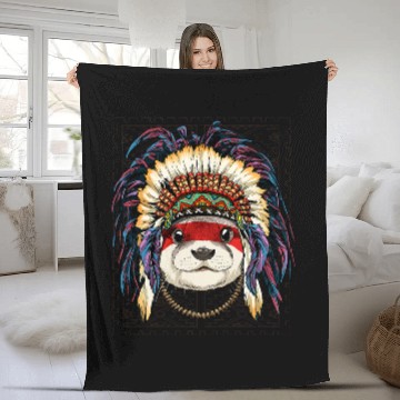 Discover Native Indian Otter Native American Indian Otter Lovers Fleece Blankets