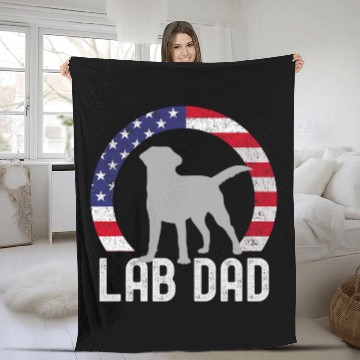 Discover Silver Lab Dad 4th of July Labrador Matching Parents Baseball Tees Fleece Blankets