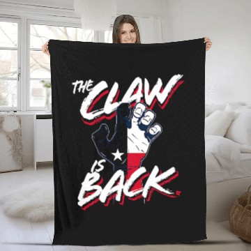 Discover The Claw is Back Texas Baseball Zip Fleece Blankets