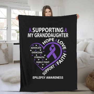 Discover Supporting My Granddaughter Epilepsy Awareness Grandparents Baseball Tees Fleece Blankets