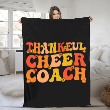 Discover Thankful Cheer Coachs Thanksgiving Cheerleading Coach Fleece Blankets