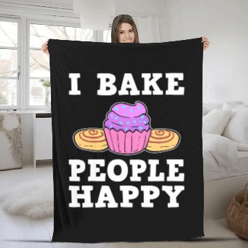 Discover I Bake People Happy Pastry Chef Baseball Tees Fleece Blankets