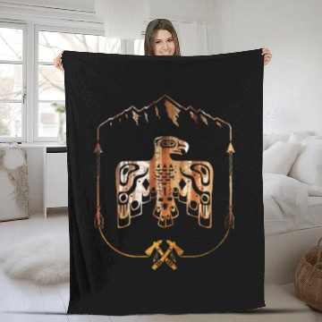 Discover Native Eagle American Boho 80s Vintage Fleece Blankets