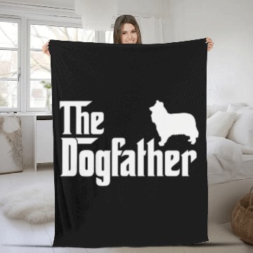 Discover rough collie DogFather Funny Dog Dad Baseball Tees Fleece Blankets