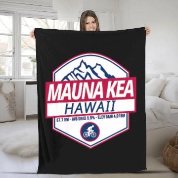 Discover Mauna Kea Cycling Hawaii Fleece Blankets