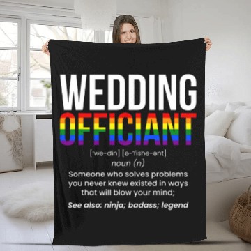 Discover Wedding Officiant Definition LGBT Officiant Fleece Blankets