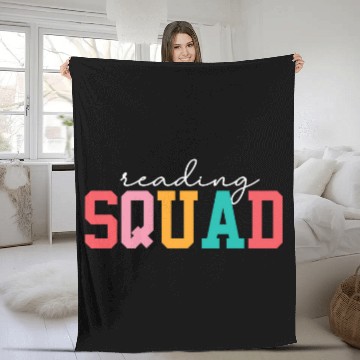 Discover Reading Squad Library English Teacher Book Lovers Zip Fleece Blankets