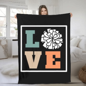 Discover Love Cheer vintages Cheerleading Coach Fleece Blankets