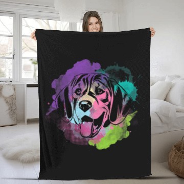 Discover Splash Art Beagle I Dog Lover I Beagle Fleece Blankets