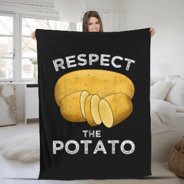 Discover Potatoes Veggie Potato Vegan Potato Farmer Fleece Blankets