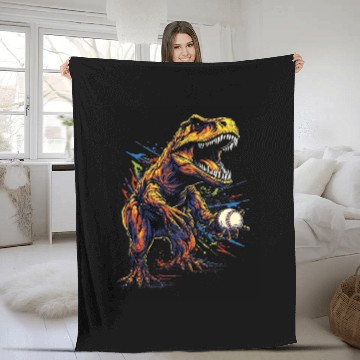 Discover T Rexs Playing Baseball Funny Dinosaur Baseball Player Coachs 1 Baseball Tees Fleece Blankets