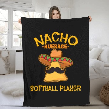 Discover Nacho Average Softball Player Cinco De Mayo Mexican Fiesta Zip Fleece Blankets