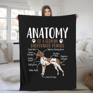 Discover German Shorthaired Pointer Dog Anatomy Fleece Blankets