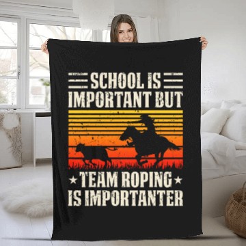 Discover Team Roping Is Importanter Horse Ride Header Heeler Fleece Blankets