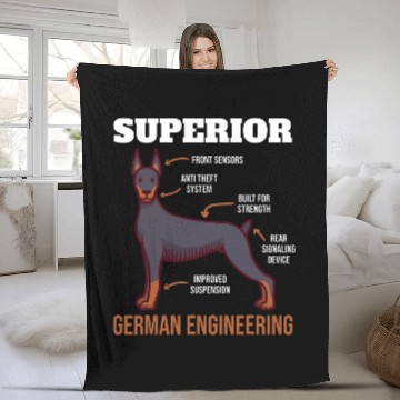 Discover Superior German Engineering Dog Doberman Pincher 1 Fleece Blankets
