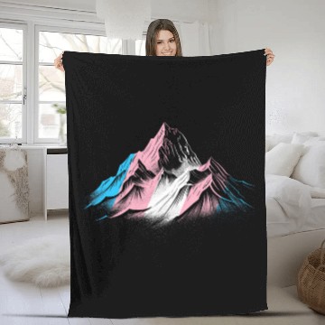 Discover Subtle Transgender Pride Month Mountain Hiking Camping Trans Fleece Blankets