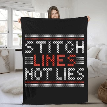 Discover Stitch Lines Not Lies Cross Stitch Needlepoint Art Fleece Blankets