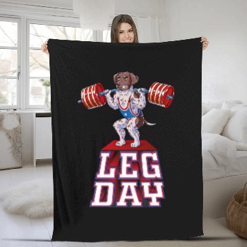 Discover Leg Day german shorthaired pointer Baseball Tees Fleece Blankets