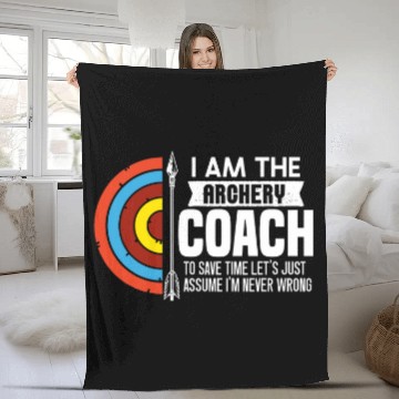 Discover Lets Just Assume Im Never Wrong Bow Arrow Archery Coach Baseball Tees Fleece Blankets